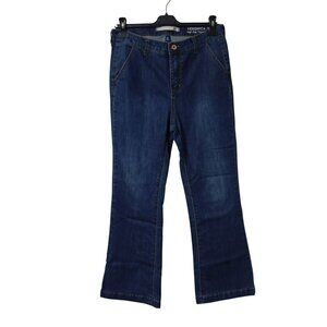 Veronica Jeans High Rise Trouser Bootcut Stretch Denim Sz 6 Petite Blue Womens